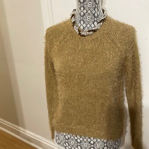Top shop gold colour super soft and fluffy sweater size 2
